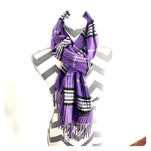 Purple scarf plaid aprox 65” length